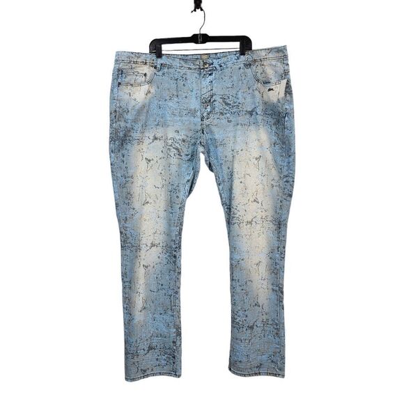 A. Tiziano Men's Spencer Printed Denim Jean - 46 - Picture 2 of 12